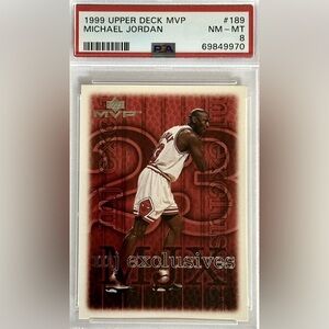 1999 MICHAEL JORDAN PSA 8 CHICAGO BULLS BASKETBALL CARD UPPER DECK MVP